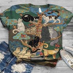 Vintage Butterfly Print, Angel T Shirt, Floral Cat, Vintage T Shirts, Print Shorts, Vintage Butterfly, Vintage Graphic, Vintage Cartoon, Cat Clothes