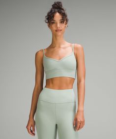 Feels (almost) as good as savasana. This version of the lululemon Align yoga bra wraps you in buttery softness and has a sweetheart neckline and narrow straps. Designed for Yoga. Intended for low-impact activities. Pockets for optional, removable cups. Lululemon Workout Set, Bras Lululemon, Women Activities, Lululemon Workout, Size 6 Women, B Cup, Longline Bra, Lululemon Sports Bra, Lululemon Align