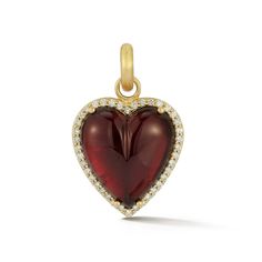 14K Gold Diamond & Garnet Alana Large Heart Charm – storrow Victorian Aesthetic, Antique Fairs, Large Heart, Heart Charm, Heart Pendant, Garnet, Gold Diamond, Charms, Diamonds