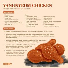 Yangnyeom Chicken Recipe, Aesthetic Written Recipes, Korea Chicken, Yangnyeom Chicken, Cottagecore Recipes