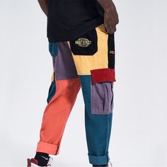 These Aelfric Eden "Back To 90's" Patchwork Color Block Corduroy Pants Are The Perfect Mix Of Funky And Functional. With A Retro Multi-Colored Patchwork Design Made Of Cozy Corduroy, You Can Wear Them All Day While Dancing, Skateboarding, Or Simply Living Your Best Life . Look Cool And Stay Comfyit's A Win-Win! The Main Components Include Knitted Fabrics With A Loose Fabric Structure, Soft Cotton Fabrics, And Lightweight Polypropylene. The Main Advantages Are High Activity, Multiple Storage, Eas Multicolor Straight Leg Patchwork Pants, Retro Streetwear Pants For Fall, Multicolor Straight Leg Pants With Patchwork, Multicolor Patchwork Straight Leg Pants, Baggy Cotton Cargo Pants With Patchwork, Trendy Patchwork Pants, Baggy Patchwork Cotton Jeans, Baggy Cotton Patchwork Jeans, Trendy Baggy Patchwork Pants