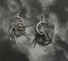 Sterling Silver Gatekeeper Earrings Edgy Art by TaylorsEclectic Artisan Hand Cast Black Jewelry, Artisan Black Hand Cast Jewelry, Artisan Black Hand-cast Jewelry, Handmade Black Contemporary Earrings, Contemporary Handmade Black Earrings, Edgy Art, Earrings Edgy, Whale Necklace, Earrings Inspiration