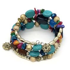 Memory Wire. 3 Rounds. 2 Charms. Mixed Color Beads. Fast Shipping. Free Gift With Purchase. Mybeademporium.Com B 546 Memory Bracelets, Memory Wire Jewelry, Beaded Memory Wire Bracelets, Beaded Memory Wire, Memorial Bracelet, Bracelets Diy, Color Beads, Memory Wire Bracelets, Gift With Purchase