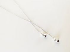 An elegant lariat that simply ties around the neck.    with two solid silver pearl drops   23" long   Also available in Gold as well as Half Silver and Half Gold   Please allow 6-8 weeks for completion as each piece is made to order Pearl Lariat, Jewelry Studio, Long Chain, Silver Pearls, Pearl Drop, 8 Weeks, Silver Necklace, It Cast, Chain