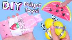 someone is holding an item in their hand with the words diy fidget toys