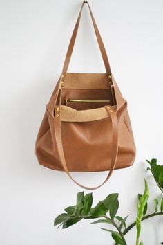 Leather Tote bag - Women's LAPTOP BAG - Large Tote Bag - Brown Tote Bag - Pebbled Leather Bag - Magn Shoulder Bag For Errands With Double Handle, Daily Use Pouch Shoulder Bag, Pouch Shoulder Bag For Daily Use, Daily Use Pouch Shoulder Bag With Handles, Daily Use Tote Bag With Handles, Errands Satchel Shoulder Bag, On-the-go Pouch Bag With Leather Handles, Brown Tote Box Bag With Adjustable Strap, Daily Use Pouch Bag With Handles