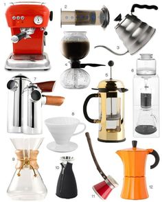 different types of coffee makers and their uses for espresso, cappuccino or moka pot