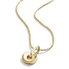 PRICES MAY VARY. We could all use a well-rounded pendant necklace in our arsenal. This 14K gold plated necklace features a modern circular pendant that goes with just about everything. Plus, it's fastened on a gold ball chain with an adjustable closure, so you can choose the fit that works for you. Materials: 14K gold plated brass. Closure: Lobster Clasp Allergy Information: Hypoallergenic Measurements: Length: 18"; 2" extender. Pendant Size: .51". Perfect for Birthday, Valentines Day, Anniversa Modern Gold Plated Round Pendant Necklace, Modern Yellow Gold Round Disc Jewelry, Yellow Gold Metal Charm Necklace With Round Pendant, Yellow Gold Round Pendant Charm Necklace, Modern Gold Charm Necklace, Gold Circular Necklace With Polished Finish, Gold Circle Necklace With Polished Finish, Modern Gold Metal Charm Necklaces, Modern Gold Metal Charm Necklace