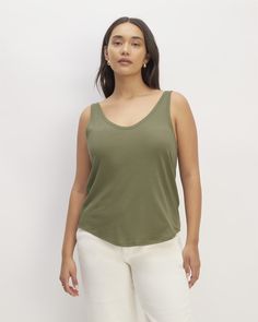 A lighter, softer cami. The Air Cami features a rounded V neckline, bra-friendly straps, a curved hem, and a relaxed fit throughout. Plus, it’s made of our lightest, most breathable cotton, so you can let the breeze in. Women's T Shirts, Cropped Style, V Neckline, Sustainable Fabrics, Womens Tees, Most Beautiful, Top Brands, Relaxed Fit, T Shirts For Women