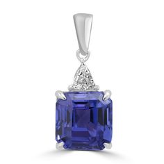 3.55ct Tanzanite Pendants with 0.16tct Diamond set in 18K White Gold Blue Tanzanite Jewelry, Emerald Cut, Emerald-cut Tanzanite Jewelry With Vvs Clarity, Silver Tanzanite Gemstones With Accents, Brilliant Cut Tanzanite Gemstones For Gift, Brilliant Cut Tanzanite Gemstones, Tanzanite Pendant, Aquamarine Colour, Pink Spinel, Garnet And Gold