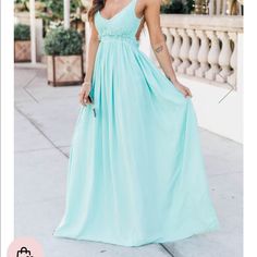 Brand New Teal Maxi Dress With An Open Back. Very Beautiful Top With Lace! Only Worn Once. Size Small! Blue Summer Maxi Dress For Bridesmaids, Blue Maxi Dress For Bridesmaid In Summer, Spring Turquoise Maxi Dress For Party, Spring Turquoise Party Maxi Dress, Turquoise Maxi Dress For Spring Party, Teal Maxi Dress, Once In A Lifetime, Open Back, Colorful Dresses