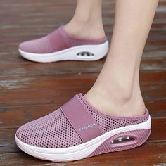 Women Sandals Fashion Wedges Platform Shoes Female Slides Slippers Breathable Mesh Lightweight Ladies Footwear Mesh Heels, Summer Sneakers, Wedges Style, Roxy Women, Slides Women, Light Weight Shoes, Beige Shoes, Womens Wedges, Canterbury