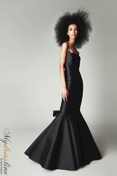 Looking for a dramatic and eye-catching gown? The Audrey+Brooks 6011 is perfect for making a statement. This strapless mermaid silhouette dress comes with a large back bow and crinoline for added volume. It's made from 51% silk and 49% wool, and is satin-lined for a smooth feel. There's a hidden back zipper for easy on and off. Elegant Strapless Mermaid Dress For Evening, Strapless Evening Mermaid Dress With Sweep Train, Strapless Gown With Corset Back For Evening, Elegant Strapless Mermaid Dress For Prom Season, Elegant Strapless Mermaid Dress For Prom, Luxury Mermaid Dress With Fitted Bodice For Evening, Elegant Strapless Satin Mermaid Dress, Strapless Mermaid Dress With Sweep Train For Formal Occasions, Strapless Mermaid Dress With Sweep Train For Formal Events