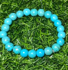 Genuine Turquoise Crystal Healing Bracelet  Yoga Bracelet Turquoise Stone Bracelet, Turquoise Bead Bracelet, Turquoise Crystal, Yoga Bracelet, Crystal Healing Bracelets, Crystal Beads Bracelet, Protection Bracelet, Chakra Bracelet, Yoga Jewelry