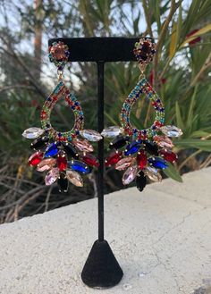 Multi color eearrings Multicolor Earrings, Color Earrings, Tucson Az, Chandelier Earrings, Tucson, Halloween Wreath, Etsy Earrings, Etsy Accessories, Multi Color