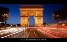 an image of the arc de trioe triumph in paris, france at night time