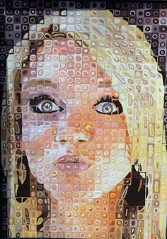 a woman's face is made up of circles