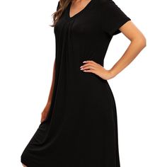 This style of stretchy lounge dress it's easy to put on or take off, which can give you a light and simple dressing experience,keep you nice and comfortable all day. The super soft pajamas dress for women is stretchy, soft, lightweight, breathable and comfortable to wear as.This pajamas dress is casual,even if guest visits suddenly, you won't feel embarrassed, make your home life more convenient. The lounge dress also be a perfect gift for your mom, wife,daughter, girlfriend,or friends as lounge Pajamas Dress, Womens Sleepwear, Simple Dressing, Pajama Lounge, Pajama Dress, Soft Pajamas, Lounge Dress, Gifts For Your Mom, Night Shirt