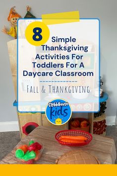 a wooden table topped with lots of different types of toys and books on top of it