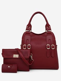 3 Pieces Hand Bag Crossbody Bag and Card Bag - Red Wine - 3Q79695517 - Bags, Women's Bags, Women's Handbags  #WomensHandbags #Bags # #Women's #Bags # #Women's #Handbags Casual Crossbody Bag, Latest Bags, Cheap Bags, Women Bags Fashion, Card Bag, Wallet Bag, Large Tote Bag, Tote Purse, Bag Set