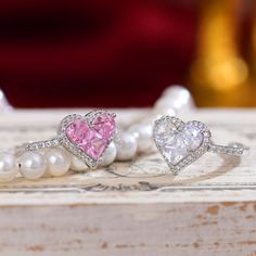 💎 Materials: 14k Gold Electroplated - more durable than regular platings Clear Cubic Zirconia 📐 Size: Adjustable Open Design - Size 6+ 📌 Please Note: When adjusting the ring, please squeeze or expand the ring body slowly and gently. Pink Heart Ring, Pink Heart Rings, Pure Heart, Romantic Jewelry, Back To School Sales, Romantic Jewellery, Open Design, Diamond Crystal, Pink Tourmaline