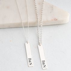 Couples Necklace Set - His & Hers Initials Necklace Necklaces Matching For Couples, Matching Couple Necklace, Cute Couple Necklaces, Matching Jewelry For Couples, Matching Necklaces For Couples, Embroidered Canvas Art, Couples Necklace, Initials Necklace, Wife Necklace