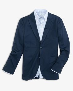 This navy blazer will instantly be your go-to formal coat. Lightweight and relaxed, you’ll feel polished yet comfortable all day long. Fight the southern heat with built-in Coolmax technology. Style: 7242 Formal Coat, Navy Blazer, Charleston, Suit Jacket, Built In, Heat, Blazer, Technology, Navy