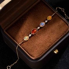 Mexican Fire Opal Diamond Bracelet Diamond Bracelet With Gemstone Accents As A Gift, Exquisite Jeweled Bracelets As Gift, Exquisite Jeweled Bracelets For Gift, Luxury Oval Bracelets As A Gift, Luxury Oval Gold Bracelet As Gift, Luxury Diamond Gemstone Bracelet As A Gift, Luxury Gold Gemstone Bracelet As A Gift, Luxury Gold Gemstone Bracelet Gift, Luxury Oval Gold Bracelet Gift