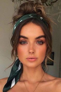 18 CUTE BANDANNA HAIRSTYLES YOU WILL LOVE Natalie Sole, A Messy Bun, Prada Handbags, Hair Today