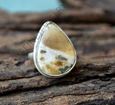 Genuine Wild Horse Jasper Gemstone Ring, Jasper Ring, 925 Sterling Silver Ring, Pear Wild Horse Jasper Handmade Gift Ring, Unique Gift Idea- Native=05 (I HAVE MATCHING PENDANT FOR THAT RING) Wild Horse is a combination of magnesite and hematite mined in the Gila Wilderness area of Southern Arizona. Wild Horse is believed to be derived from the spotted brown pinto horse due to its resemblance. This gemstone is generally white with a brown to purple hue matrix running through the white magnesite. Handmade Jasper Rings As A Gift, Jasper Gemstone Rings As A Gift, Handmade Jasper Rings As Gift, Gift Jasper Gemstone Rings, Ibis Jasper, Handmade Jasper Rings For Gift, Jasper Gemstone Rings For Gifts, Jasper Gemstone Rings Gift, Unique Jasper Ring Jewelry