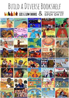 children's books with the title build a diverse book shelf lee & low books and spin on it