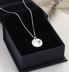 "Discover the magic of our Dandelion Necklace for Women. Handcrafted with sterling silver, this necklace is more than just a piece of jewellery - it's a symbol of resilience and a perfect gift for your best friend. Personalise it for a unique touch! Make all your dreams and wishes come true! ✦Crafted from high-quality 925 Sterling Silver ✦Offers chain lengths of 16 inches (40 cm) and 18 inches (45 cm) for perfect fit ✦Features a delicately designed pendant with a measurement of 1.4 cm ✦Each piec Spiritual Sterling Silver Necklace With Birth Flower, Sterling Silver Birth Flower Necklace As Gift For Her, Spiritual Sterling Silver Jewelry With Birth Flower, Spiritual Sterling Silver Necklace Gift, Spiritual Sterling Silver Necklace Ideal For Gifting, Sterling Silver Round Charm Necklace Birthday Gift, Sterling Silver Round Charm Necklace For Birthday, Spiritual Sterling Silver Necklace, Sterling Silver White Gold Birth Flower Necklace