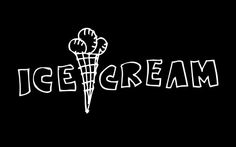 the ice cream logo on a black background