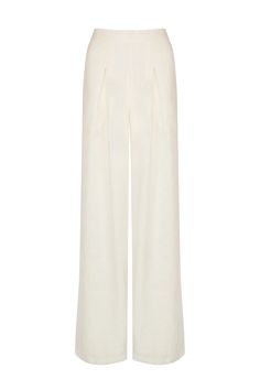 100% Linen Trousers In White High waisted Wide leg design Pleat detail to front and back waistband Flat front design with side zip fastening Fully lined Model is 175cm / 5"7 and wears XS Cold hand wash Measurements XS - Waist (66cm) | Hip (90cm) | Inside Leg (81cm) Rise (34cm) S - Waist (70cm) | Hip (94cm) | Inside Leg Chic Wide Leg Bottoms With Concealed Fastening, Formal Wide Leg Bottoms With Concealed Front Fastening, Formal White Wide Leg Pants With Belt Loops, Chic Formal Pants With Concealed Front Fastening, Elegant White Wide Leg Pants With Belt Loops, Formal Wide Leg Pants With Concealed Fastening, Elegant High-waisted Pants With Concealed Front Fastening, Tailored Pants With Concealed Front Fastening, Workwear Straight Pants With Concealed Front Fastening