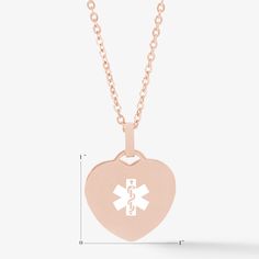 Our Rose Gold Tone Stainless Steel Heart Pendant is a perfect option for women and girls. Custom engrave your pendant with up to 4 lines of your custom engraving. Pendant measures approximately 1 inch in diameter and hangs from an adjustable 21" - 24"  rose tone stainless steel chain. Engraved Rose Gold Stainless Steel Jewelry, Personalized Rose Gold Stainless Steel Necklaces, Customizable Rose Gold Pendant Charm Necklace, Engraved Stainless Steel Heart Pendant Jewelry, Engraved Stainless Steel Jewelry For Valentine's Day, Engraved Heart Stainless Steel Charm Necklace, Rose Gold Stainless Steel Heart Pendant Jewelry, Engraved Stainless Steel Heart Pendant Necklace, Engraved Heart Pendant Stainless Steel Necklace