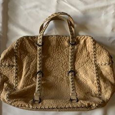 Taupe, Very Versatile Color. Bag Is In Excellent Condition Overall, Has Two Pen Stains On The Inside. No Visible Signs Of Wear On The Exterior. Bag Is Not Structured So Lends Itself For Many Uses. First Model Photo Is Holding A Laptop Inside, Second Model Photo Just A Few Items. Still Have Original Dust Bag. Pen Stain, Bottega Veneta Bags, Model Photos, Leather Handbag, Bottega Veneta, Leather Handbags, Dust Bag, Bag Lady, Laptop