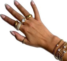 Trendy Tarnish-resistant Stackable Rings, Trendy Gold Stainless Steel Rings, Trendy Everyday Dome Ring, Trendy Gold Ring With Thick Band, Trendy Everyday Gold Stackable Rings, Trendy Gold Stackable Rings For Everyday, Trendy Gold Plated Midi Rings, Trendy Gold Dome Ring Tarnish Resistant, Trendy Gold Dome Promise Ring