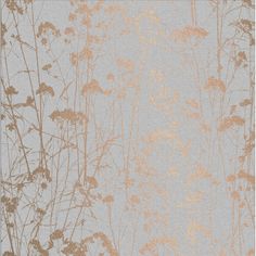 an image of a wallpaper with flowers and plants in gold on grey background,