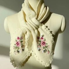 Material: Acrylic Suitable Types: Elasticity Patterned: Embroidered Occasion: Weekend Casual Functional Use: Keep Warm Type: Fingerless Gloves Craftsmanship: Embroidery, Knitting, Flower Scarf Crochet, Crochet Flower Scarf, Purple Wrap, Classic Outfit, Animal Print Scarf, Crochet Wrap, Handmade Scarves, Crochet Scarves, Classic Outfits