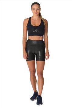 Women's Fitness Black Faux Pro Short - UrbanCycling.com Functional Fitted Leggings With Built-in Shorts, Athleisure Activewear With Built-in Padding, Short Length, Workout Activewear With Built-in Padding, Short Length, Sporty Yoga Bottoms With Built-in Padding, Fitted Activewear With Built-in Shorts For Yoga, Black Leggings With Built-in Shorts For Yoga, Fitted Technical Activewear With Built-in Padding, Black Activewear With Built-in Padding And High Stretch, Compression Sports Bottoms With Built-in Padding