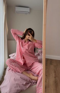 Pink Plaid Loose Pajamas Set Sleep Clothes, Drape Maxi Dress, Floral Print Design, Corset Crop Top, Cocktail Attire, Oversized Blouse, Rhinestone Dress, Glitter Dress, Midi Dress Casual