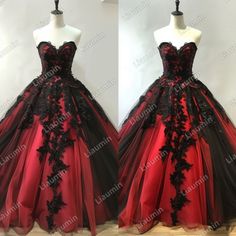 Black And Red Princess Dress, Black And Red Quince Dress, Vampire Quince, Quinceanera Dresses Red And Black, Red And Black Quinceanera Dresses, Black And Red Quinceanera Dresses, Gothic Quinceanera, Burgundy Quinceanera Dresses, Quinceanera Dresses Black