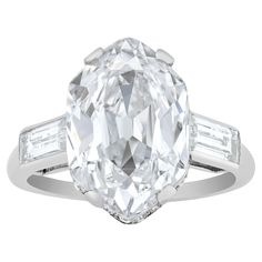 an oval and baguette cut diamond ring