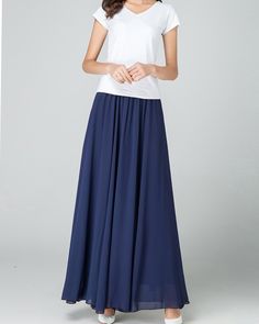 * A long skirt with elastic waist. * A-line shape and wide hem, can make you look more taller and slimmer. * Made of pearl chiffon and fully lined. * Can custom make waist size and skirt length. * Material: 100% polyester * Size: True to US size, US 0-US 20 are available, you can let us know your usual size and height in your order. * Shipping: Free shipping Processing time : 5-7 Business days Delivery time : 7-20 Business days Tracking number available If you need rush order or expedited shippi Spring Long Maxi Skirt, Summer Voluminous Wide-leg Maxi Skirt, White Lined Maxi Dress, Chic A-line Maxi Skirt In Solid Color, White Maxi Length Lined Skirt, White Lined Maxi Skirt, Flowy A-line Maxi Skirt In Solid Color, White Maxi Length Lined Bottoms, White Maxi Length Bottoms With Lined Skirt