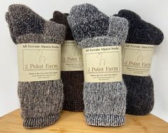 PLEASE consider choosing Priority shipping for the best chance of receiving your item by Christmas. I will refund any shipping overages. Looking for a unique and practical gift for that special person in your life? All Terrain Alpaca Socks from 2 Point Farm are our best selling sock and the socks that people love to get on special occasions or just because! They are perfect All Season Socks and great for hiking or just hanging around! These alpaca socks make wonderful gifts for everyone, men or Lots Of Socks, Alpaca Socks, Color Socks, Work Socks, Hiking Socks, Linen Cabinet, Socks For Men, Wool Socks, Colorful Socks