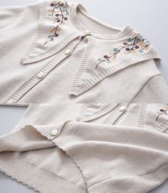 Cute embroidered long-sleeved cardigan sweater Fabric: blended Color: white， khaki， black Size(cm): free size length 48 bust 110 sleeve length 50 Sweater Fabric, Cardigan Sweater, Free Size, Sweater Cardigan, Color White, Sleeve Length, Fabric, White, Black