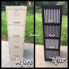 before and after photos of filing cabinets