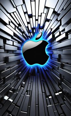 an apple logo is shown in this artistic photo