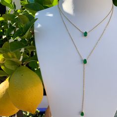 We are so in love with this emerald lariat necklace set.. This is a 2 in 1 necklace attached together Featuring simulated emeralds set on a silver gold plated chain measuring 16-18 inches in the length around the neck Sku GAN0315 2 In 1 Necklace, Classy Jewelry, So In Love, Lariat Necklace, Gold Plated Chains, Necklace Set, Arrow Necklace, Silver Gold, In Love