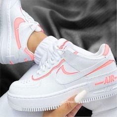 Pink Custom Air Force 1 Shadow-shecustomize Grey Air Force 1, Air Force 1 Shadow, Air Shoes, Trendy Shoes Sneakers, Nike Shoes Girls, All Nike Shoes, Air Force 1 Custom, Custom Air Force 1, Nike Air Shoes